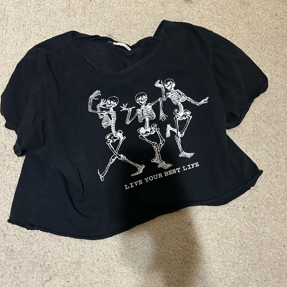 Skelton Crop Top | Size: L | Good Condition